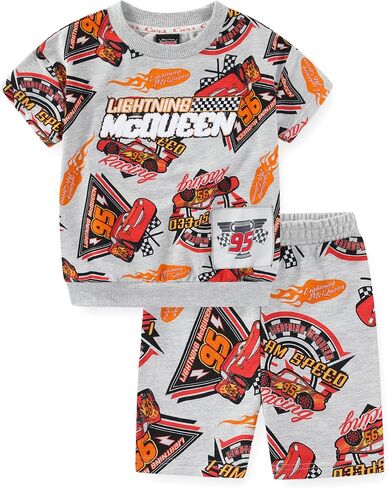 Disney Cars Lightning McQueen Boys 2 Piece Short Sleeve T-Shirt and Shorts Set for Toddler and Big Kids in Saudi Arabia