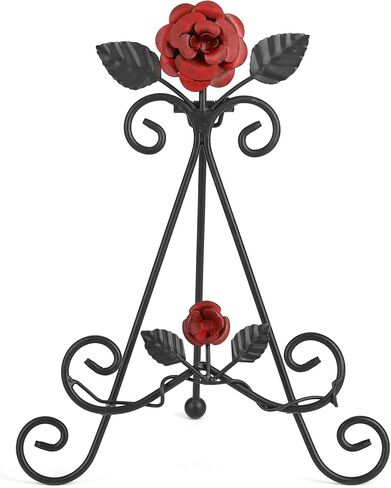 13.8" H Fleur-de-Lis Easel Stand,Metal Book Stand, Plate Holder Display Stand, Picture Frame Stand, Home Decor (Bronze) in Kuwait