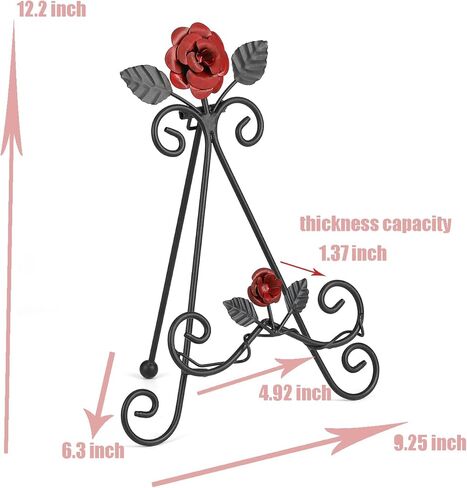 13.8" H Fleur-de-Lis Easel Stand,Metal Book Stand, Plate Holder Display Stand, Picture Frame Stand, Home Decor (Bronze) in Kuwait