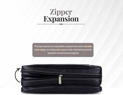 Genuine Leather Laptop Bag for Men - Office Bag - Fits Up to 15.6 Inch Laptop - Laptop Messenger Bags/Leather Bag for Men with Adjustable Shoulder Strap and Trolley Strap - Black, in Saudi Arabia
