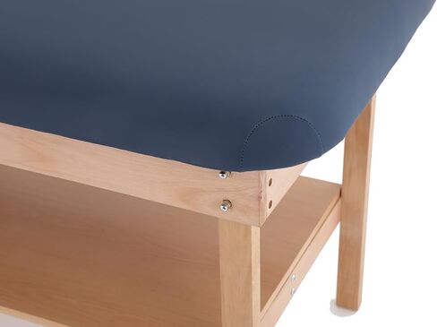 Medical Examination Table with Wooden Base, Navy Blue Padded Surface, (Black) in Kuwait