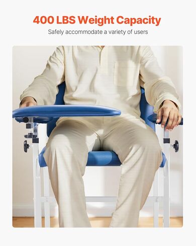 VEVOR Phlebotomy Chair, Blood Draw Chair with Adjustable Armrests and Flip Arm, 400LBS Loading Blood Drawing Medical Chair with Soft Padded Seat, Easy-to-Clean PVC Leather for Hospitals, Labs, Clinics in Saudi Arabia