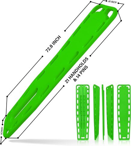 SURGICAL ONLINE First Responder EMT Backboard Spine Board Stretcher Immobilization with Head Bed and Spider Straps - Gift EMT Trauma Bag … (Orange) in Kuwait