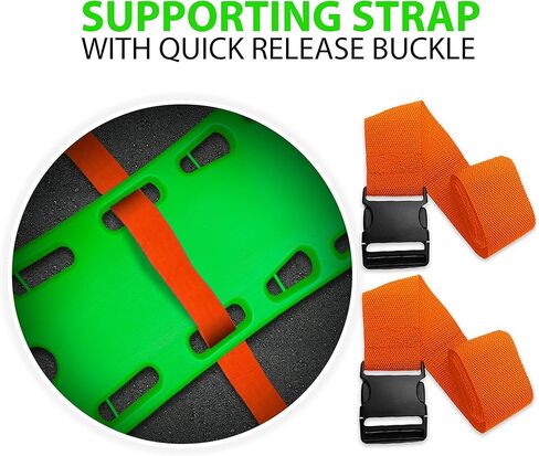 SURGICAL ONLINE First Responder EMT Backboard Spine Board Stretcher Immobilization with Head Bed and Spider Straps - Gift EMT Trauma Bag … (Orange) in Kuwait