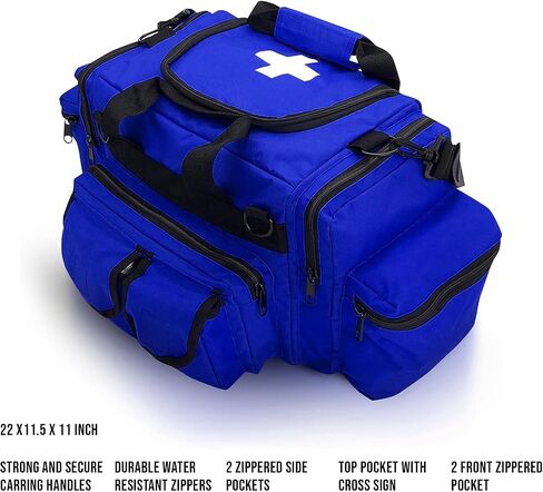 Rescue Kit Comprehensive Emergency Support with Spine Board, Head Immobilizer, Trauma Bag & 10-Point Strap - Durable, Lightweight for First Responders, Blue in Saudi Arabia