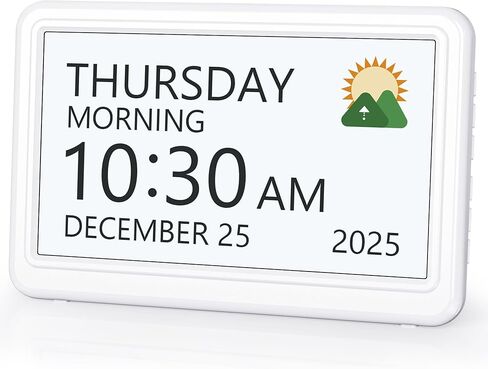 Clock with Day and Date for Elderly, 7" Large Display Digital Calendar Day Clock with 20 Custom Alarms and Medicine Reminders, 12 Display Modes, Dimmable Dementia Alzheimers Clocks for Seniors in Saudi Arabia