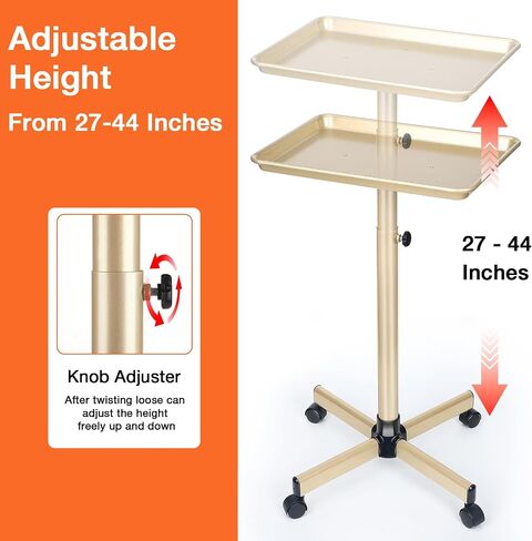 Salon Tray, Salon Color Tray with Adjustable Height, Salon Tray on Wheels, Salon Rolling Tray, Ideal Use As Tattoo Tray＆Dental Tray in Saudi Arabia