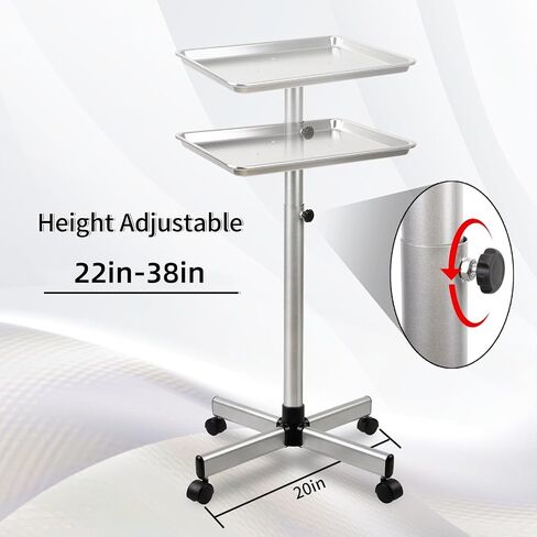 Salon Tray, Salon Color Tray with Adjustable Height, Salon Tray on Wheels, Salon Rolling Tray, Ideal Use As Tattoo Tray＆Dental Tray in Saudi Arabia