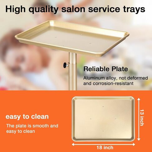 Salon Tray, Salon Color Tray with Adjustable Height, Salon Tray on Wheels, Salon Rolling Tray, Ideal Use As Tattoo Tray＆Dental Tray in Saudi Arabia