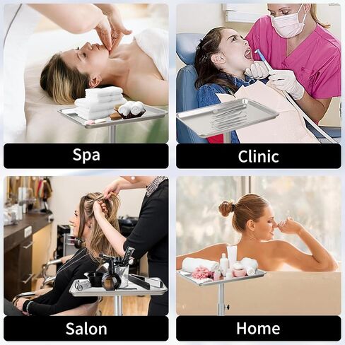 Salon Tray, Salon Color Tray with Adjustable Height, Salon Tray on Wheels, Salon Rolling Tray, Ideal Use As Tattoo Tray＆Dental Tray in Saudi Arabia