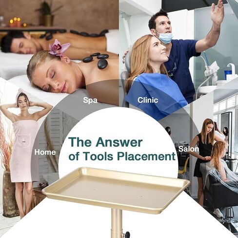 Salon Tray, Salon Color Tray with Adjustable Height, Salon Tray on Wheels, Salon Rolling Tray, Ideal Use As Tattoo Tray＆Dental Tray in Saudi Arabia