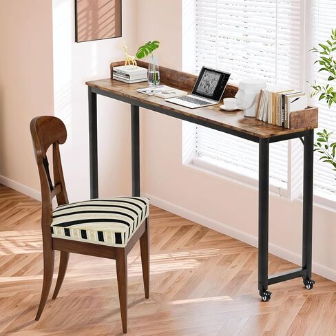 Arlopu Overbed Table with 360° Wheels, Queen Size Mobile Bed Desk with Heavy Duty Metal Leg, Sturdy Laptop Cart & Dining Table for Bedroom, Living Room, Hospital Use (White) in Saudi Arabia