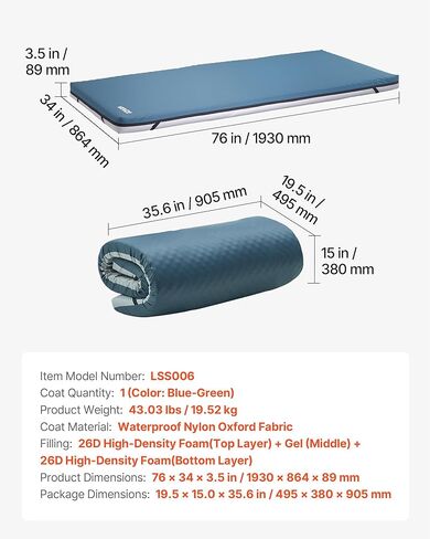 VEVOR Hospital Bed Mattress, 300 lbs Load, Long Term Care Pressure Redistribution Medical-Grade Dual Layer Foam Mattress, Waterproof for Bedsore Treatment Nursing Homes and Home Care, 34 x 76 x 3.5 in in Saudi Arabia