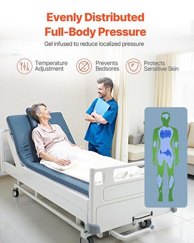 VEVOR Hospital Bed Mattress, 300 lbs Load, Long Term Care Pressure Redistribution Medical-Grade Dual Layer Foam Mattress, Waterproof for Bedsore Treatment Nursing Homes and Home Care, 34 x 76 x 3.5 in in Saudi Arabia