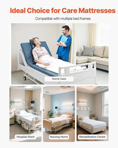 VEVOR Hospital Bed Mattress, 300 lbs Load, Long Term Care Pressure Redistribution Medical-Grade Dual Layer Foam Mattress, Waterproof for Bedsore Treatment Nursing Homes and Home Care, 34 x 76 x 3.5 in in Saudi Arabia