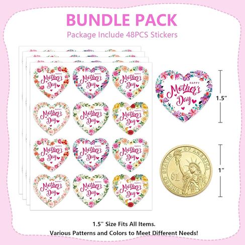 48PCS Fathers Day Stickers Label - 1.5" Happy Father's Day Envelope Seals Gift Tags Labels for Cards Gift Boxes DIY Crafts Party Decorations in Kuwait