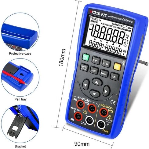Victor/RuoShui Multifunction Calibration 02S Thermocouple Calibrator Imput and Output Source 8 Types of Thermocouple Measurement-R/S/K/E/J/T/B/N(Victor 02S) in Kuwait