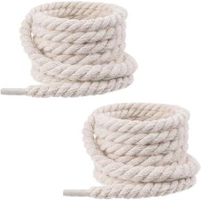 Thick Rope Round Shoelaces Chunky Twisted Shoe Laces Solid Color Nylon Shoe Laces for Men Women Sneakers in Saudi Arabia