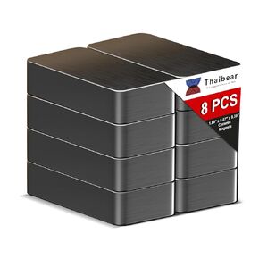 Thaibear 8 Pack Heavy Duty Rectangular Black Ceramic Industrial Magnets, 1 7/8" x 7/8" x 3/8", Grade 8, 25lbs Pull Force, Ideal for Whiteboard, Kitchen, Crafts, Science, Hanging Tools in Kuwait