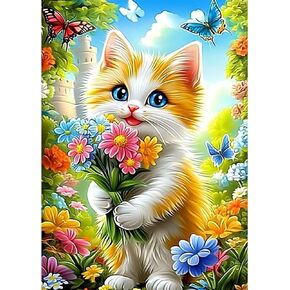 GHHKUD Diamond Painting Kits Black Cat for Adults, DIY 5D Diamond Painting The Cat is Reading Newspapers on The Toilet, Full Drill Diamond Art Kits Art Pictures 30x40cm in Kuwait