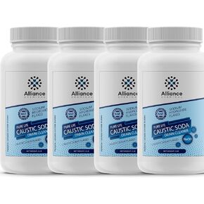 رقائق هيدروكسيد الصوديوم - درجة معالجة المياه - 2 رزمة (إجمالي 4 رطل) - الصودا الكاوية النقية - للصابون ، نظافة الصرف ، المنسوجات ، معالجة الماء in Kuwait