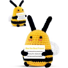 Bee Gifts Positive Crochet Animals: Birthday Gifts for Women Friends Sister Mom Wife Mother's Day, Cute Funny Bee Dolls with Inspirational Support Cards Emotional Potato Room Decors (BEE Kind) in Kuwait