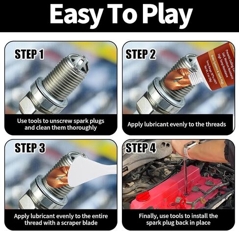 Copper Anti-Seize Thread Lubricant Spark Plug Antiseize Grease Compound for Automotive, Bolts and Nuts | High Temp Brake Parts Lubricant Grease Prevents Rust, Corrosion, Seizing - 1oz Tube (1-Pack) in Kuwait