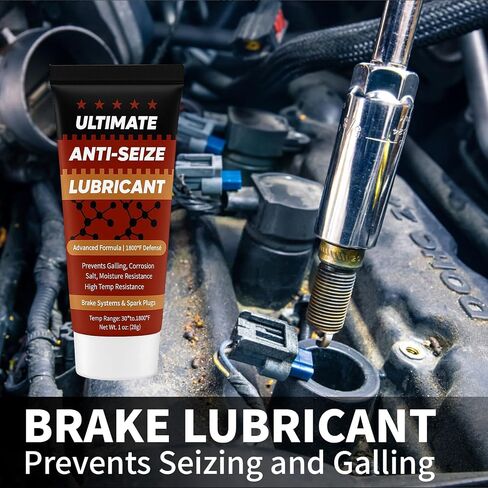 Copper Anti-Seize Thread Lubricant Spark Plug Antiseize Grease Compound for Automotive, Bolts and Nuts | High Temp Brake Parts Lubricant Grease Prevents Rust, Corrosion, Seizing - 1oz Tube (1-Pack) in Kuwait
