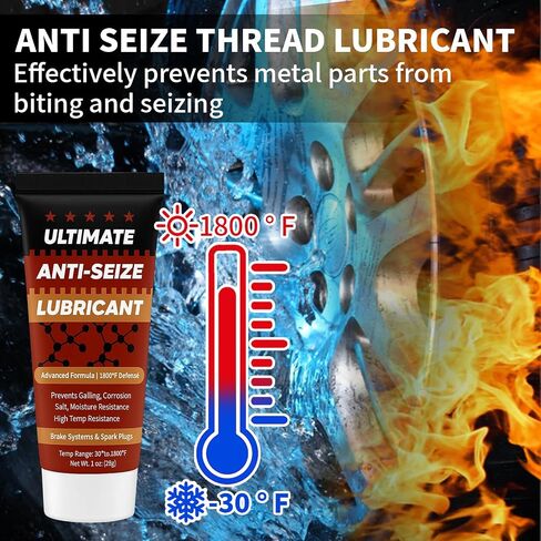 Copper Anti-Seize Thread Lubricant Spark Plug Antiseize Grease Compound for Automotive, Bolts and Nuts | High Temp Brake Parts Lubricant Grease Prevents Rust, Corrosion, Seizing - 1oz Tube (1-Pack) in Kuwait