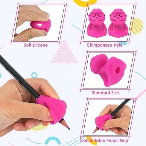 6pcs قبضة قلم رصاص على شكل أورانجوتان للأطفال ، حامل قلم رصاص ، ومساعدات في كتابة السيليكون الناعمة للأطفال ، وأداة وضع قبضة صحيحة للاستخدام المدرسي والمنزل (أخضر) in Kuwait
