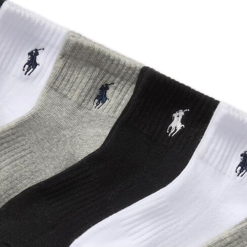 Polo Boys Solid Quarter Crew 6 Pair Pack, White Assorted, Kids 2-4 in Saudi Arabia