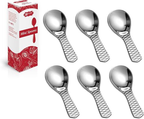 Kitchen Expert - Stainless Steel Masala Spoons | Heavy Guage | Mini Spoons for Tea/Sugar | Spices Spoon for Kitchen | for Small Containers | Spoon for Masala Dabba | Set of 6 | Silver Color in Saudi Arabia