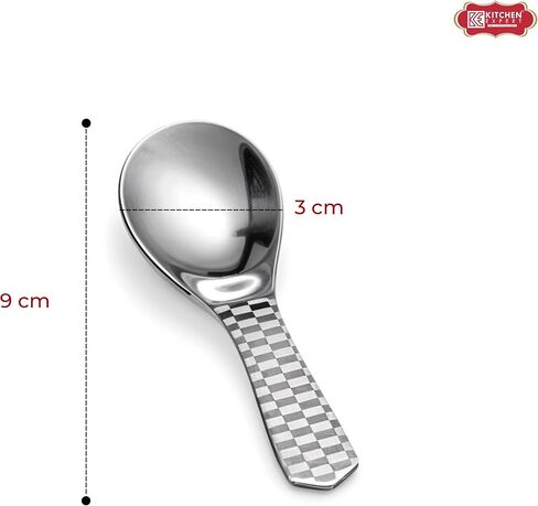 Kitchen Expert - Stainless Steel Masala Spoons | Heavy Guage | Mini Spoons for Tea/Sugar | Spices Spoon for Kitchen | for Small Containers | Spoon for Masala Dabba | Set of 6 | Silver Color in Saudi Arabia