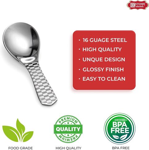 Kitchen Expert - Stainless Steel Masala Spoons | Heavy Guage | Mini Spoons for Tea/Sugar | Spices Spoon for Kitchen | for Small Containers | Spoon for Masala Dabba | Set of 6 | Silver Color in Saudi Arabia