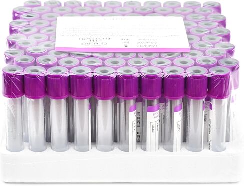 Vacutainer Blood Collection Tubes 5ml Plain Tube Vacuum Collecting Lab Tube for Lab Test Tubes Pet Animals Veterinary 100 Pcs Wrap Packaging in Kuwait