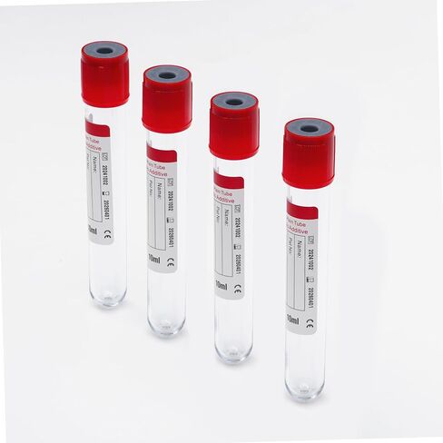 Vacutainer Blood Collection Tubes 10ml Lab Vacuum Plain Tube for Pet Animals Veterinary Lab Supplies 100 Pcs Wrap Packaging in Kuwait