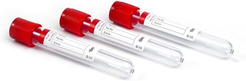 Vacutainer Blood Collection Tubes 10ml Lab Vacuum Plain Tube for Pet Animals Veterinary Lab Supplies 100 Pcs Wrap Packaging in Kuwait