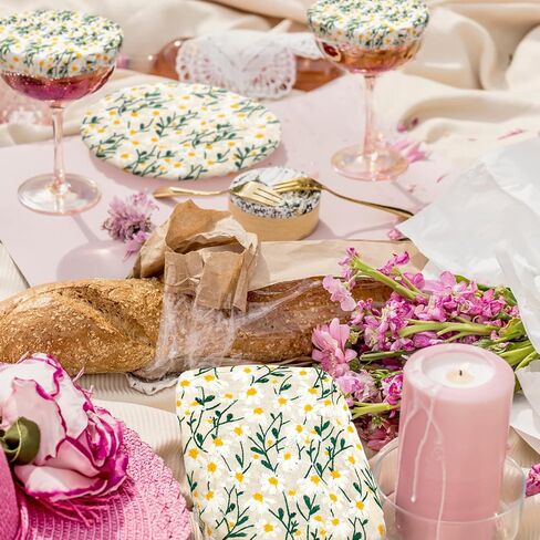 Patelai 10 Pcs Bowl Covers Reusable in 5 Size Stretch Cloth Fabric Bowl Covers Elastic Food Storage Covers Bread Sourdough Lids for Proofing Food Fruits Leftover(Stylish Style) in Kuwait