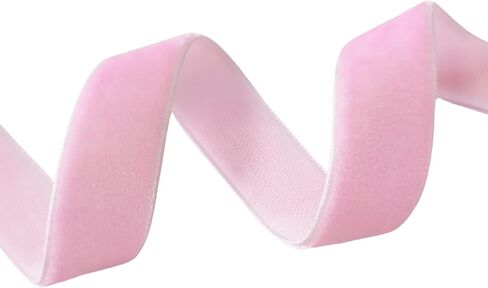 Abbaoww 10 Yards Hot Pink Velvet Ribbon 3/8 Inch Single Face Velvet Ribbon for Christmas Wreath Decoration Gift Wrapping DIY Project Bow Making (Hot Pink, 3/8 Inch) in Kuwait
