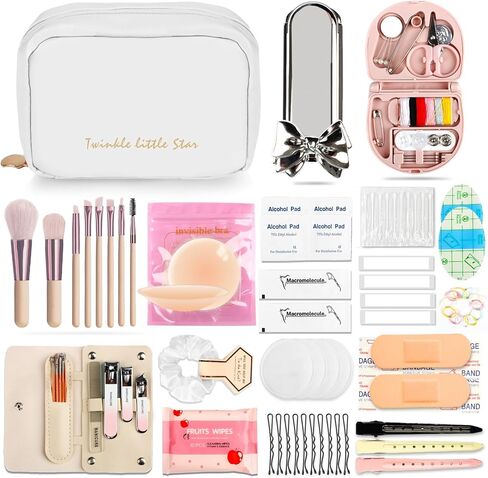 Women's Emergency Kit for Weddings - Survival Set With Makeup Bag, 36 Pc Essential Items for Brides Daily in Kuwait