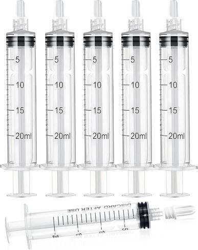 20ml Luer Lock Syringe without Needle - 20cc Plastic Syringes, Sterile, Individually Sealed, Pack of 20 in Kuwait