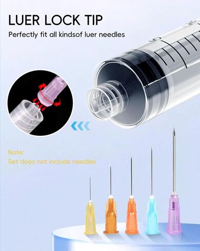20ml Luer Lock Syringe without Needle - 20cc Plastic Syringes, Sterile, Individually Sealed, Pack of 20 in Kuwait