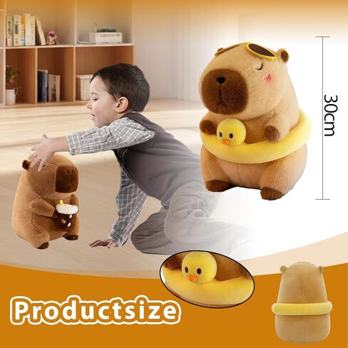 لطيف عيد ميلاد سعيد Capybara Plush Soft Capybara حشو حيوان Kawaii Capybara Plushie حشو ألعاب هدية للأطفال 13 بوصة in Kuwait