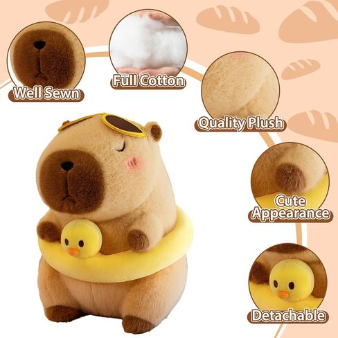 لطيف عيد ميلاد سعيد Capybara Plush Soft Capybara حشو حيوان Kawaii Capybara Plushie حشو ألعاب هدية للأطفال 13 بوصة in Kuwait