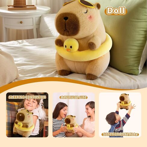 لطيف عيد ميلاد سعيد Capybara Plush Soft Capybara حشو حيوان Kawaii Capybara Plushie حشو ألعاب هدية للأطفال 13 بوصة in Kuwait