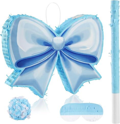Pink Bow Piñata حفلة عيد ميلاد زخرفية Tie Bow Tie Piñata مع عظمى العصبية والخفافيش للبنات أطفال الأوزان الوردية ديكورات حفلة عيد ميلاد (صغيرة الحجم 16.5 "x13" x3) in Kuwait