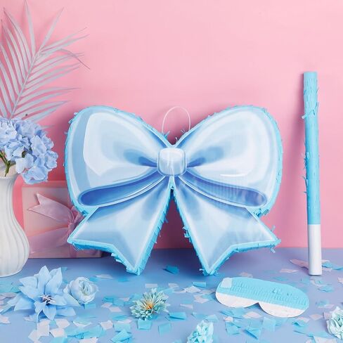 Pink Bow Piñata حفلة عيد ميلاد زخرفية Tie Bow Tie Piñata مع عظمى العصبية والخفافيش للبنات أطفال الأوزان الوردية ديكورات حفلة عيد ميلاد (صغيرة الحجم 16.5 "x13" x3) in Kuwait