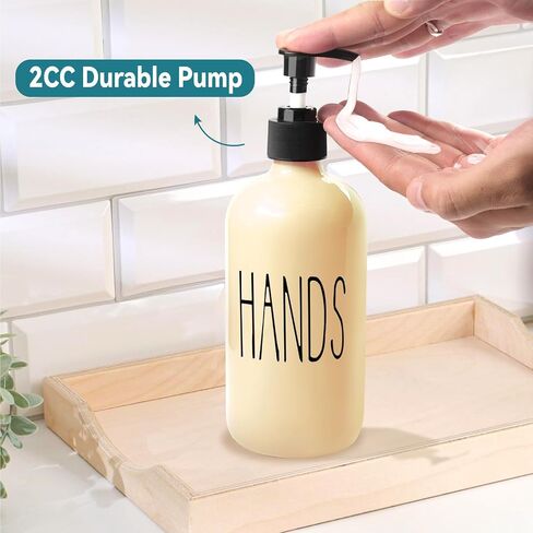 Glass Soap Dispenser Set 2 Pack,Contains Hand and Dish Soap Dispenser.Premium 16 Oz Black Kitchen Soap Dispenser Set for Kitchen Sink and Farmhouse Decor in Saudi Arabia