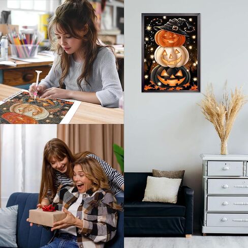 CEOVR Halloween Diamond Art Kits للبالغين ، وهي هيكل عظمي من النقاط الماس في هيكل عظمي 5D Cloy Diy Skull GEM ART ، CHALE CARTS KITS DICT for Home Office 12x16in in Saudi Arabia