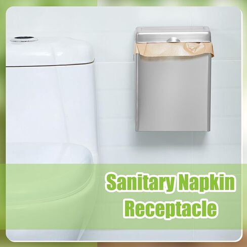 Tioncy 1 Pcs Sanitary Napkin Receptacle with 100 Feminine Hygiene Liner Bag Wall Mounted Tampon Holder for Bathroom Sanitary Napkin Disposal Bags Tampon Disposal Bin for Home Public Restrooms in Kuwait